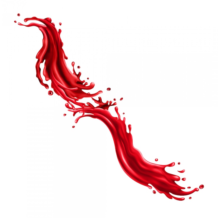 Vector cherry juice splashes on a white background