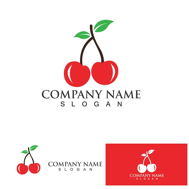 Cherry logo design template vector illustration