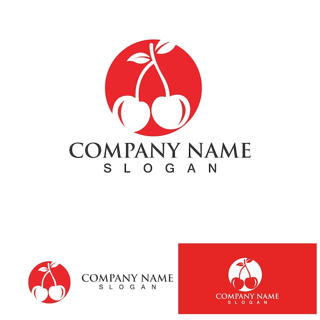Cherry logo design template vector illustration