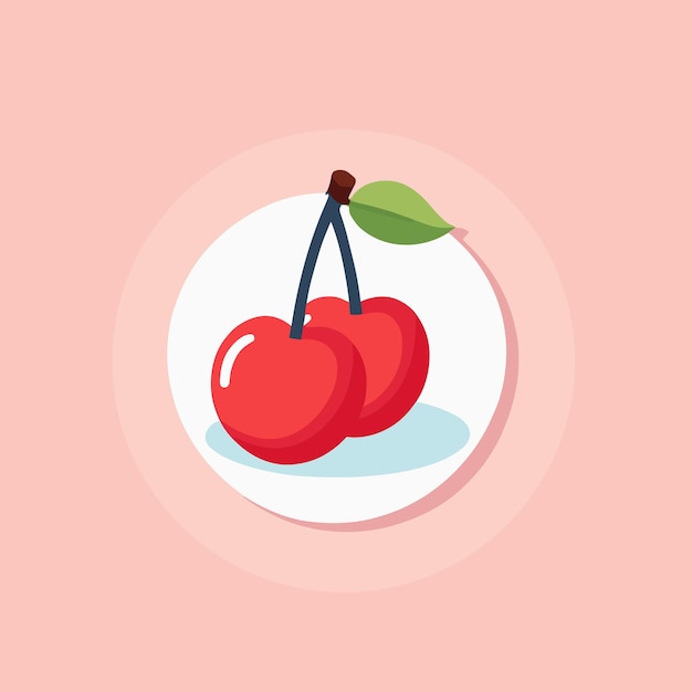 Cherry logo flat vector illustration