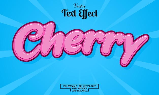 Vector cherry modern editable text effect design