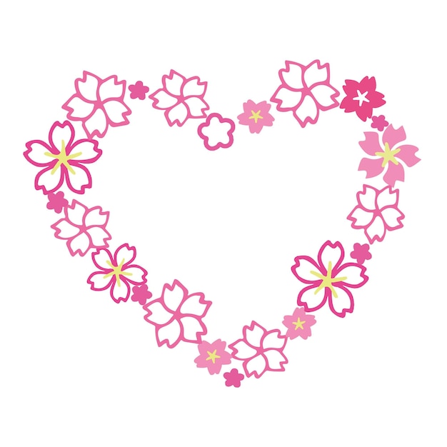 Cherry pink flower hearts frame for card invitescrapbook paper Vector spring girly pink background for Valentine39s day