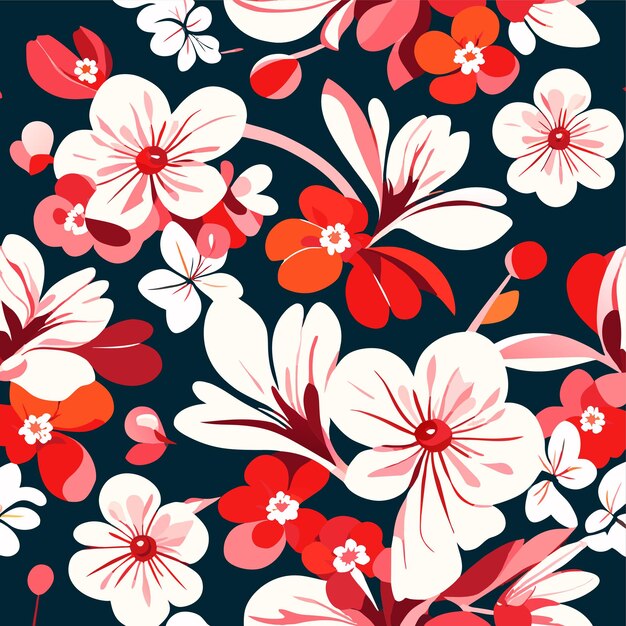 Cherry sakura blossoms spring pattern background