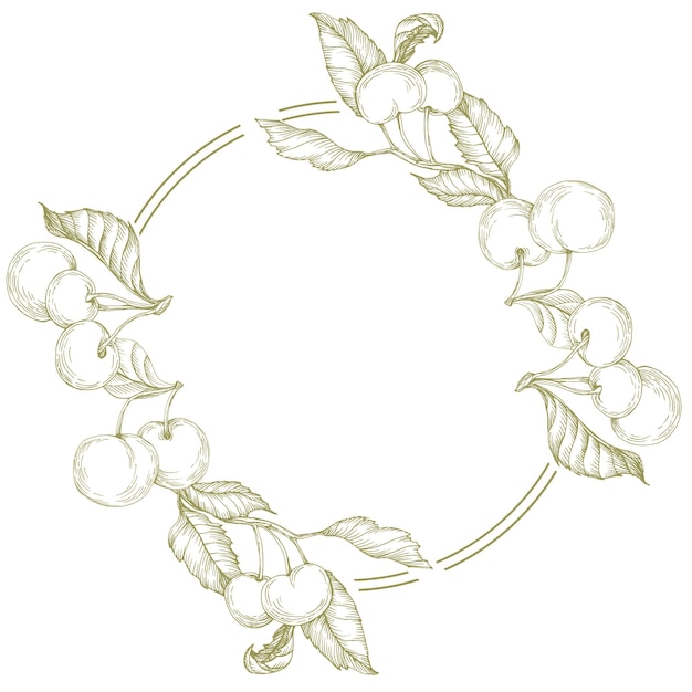 Disegno senza cuciture di ciliegio bacche estive frutta foglie fiori sfondo illustrazione vettoriale per la copertina primaverile carta da parati tropicale consistenza sfondo invito a nozze