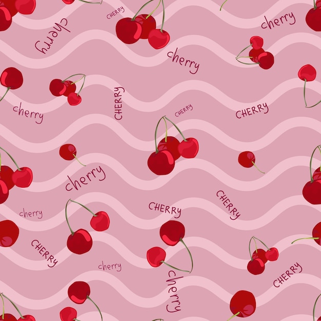 Vector cherry seamless pattern