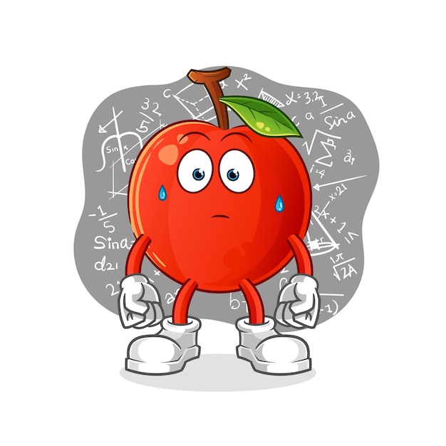 Cherry thinking hard . cartoon character