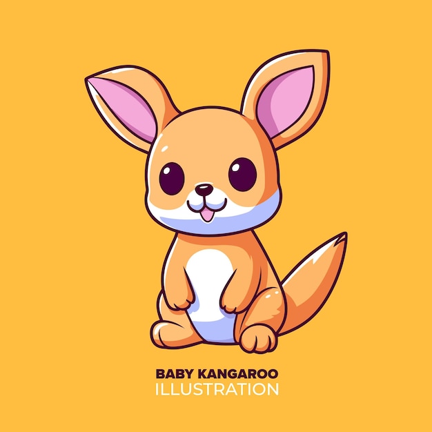 Cherubic Kangaroo Vector Icon Миленькая детская мультфильмная иллюстрация природы