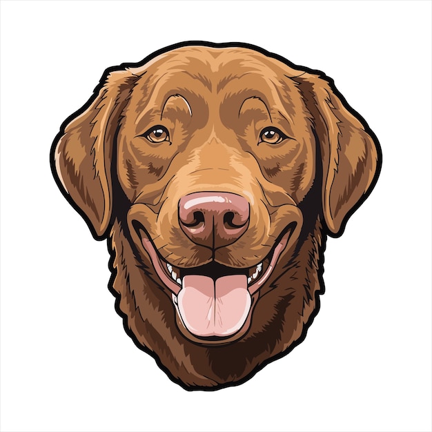 Chesapeake Bay Retriever Hondenras Cartoon Kawaii Karakter Dier Huisdier Geïsoleerde sticker Illustratie