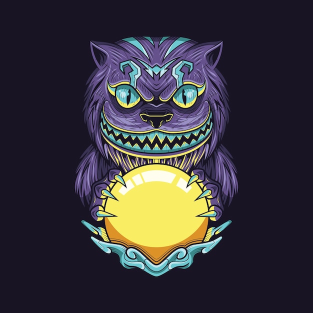 Cheshire Cat Dark Illustration