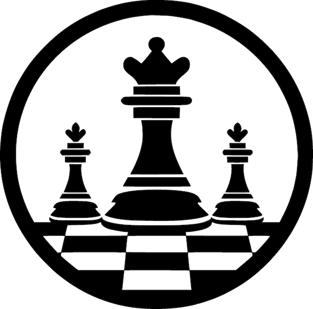 Chess Black and White Vector illustration