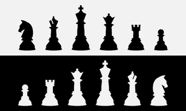 Vector chess black and white