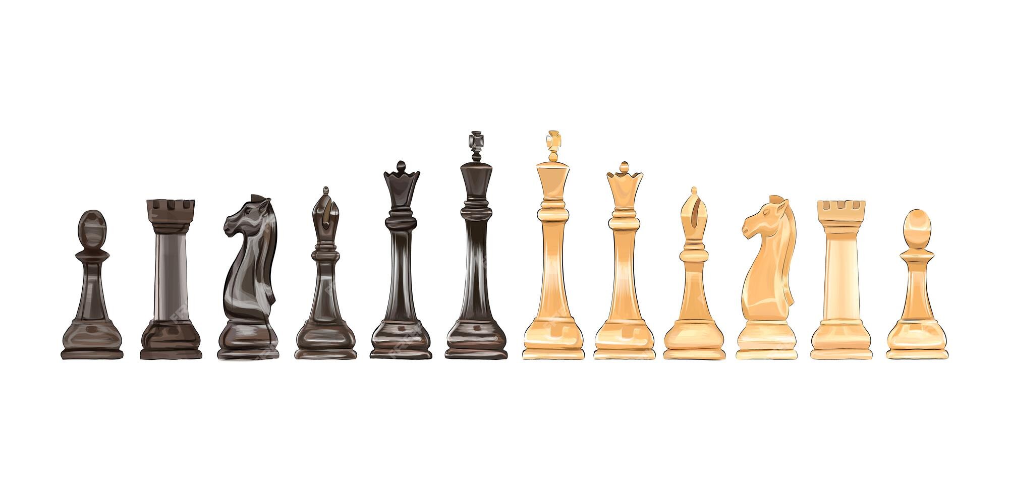 Premium Vector  Chess board game chess pieces from multicolored