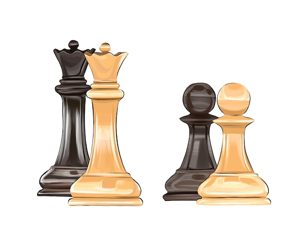 Abstract Chess, Board Game, Chess Pieces From Multicolored Paints. Colored  Drawing Royalty Free SVG, Cliparts, Vectors, and Stock Illustration. Image  188985362.