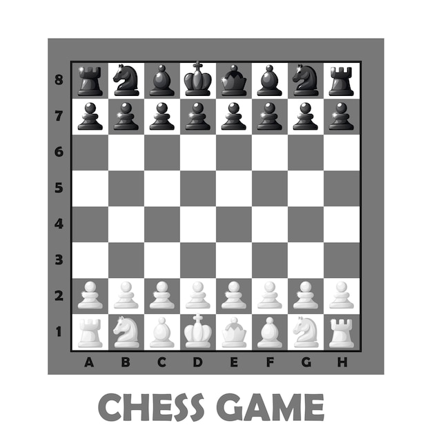 Premium Vector  Chess board and set chess figures for 2d game ui