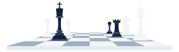 Chess board with game figures Strategy game play