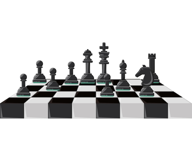 chess board with pieces 