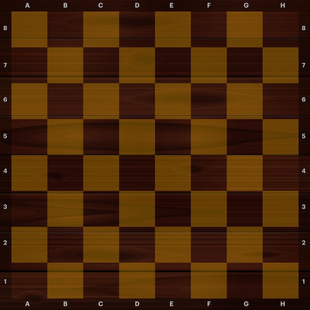 Vector chess board with wooden texture design