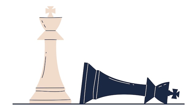 Chess checkmate tournament play concept flat graphic design illustration