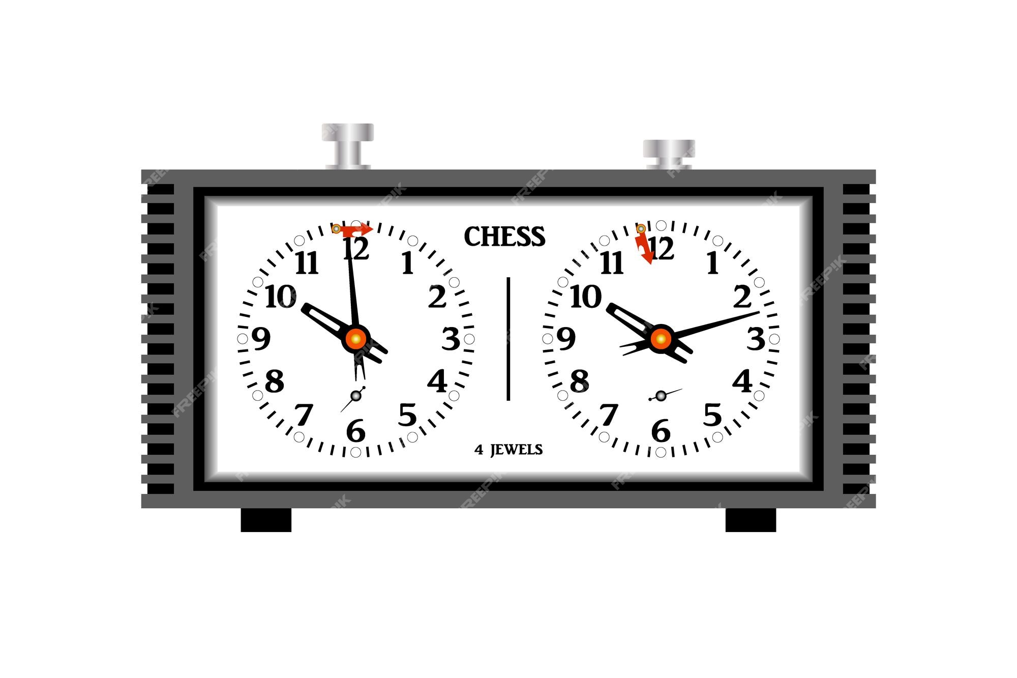 Orologio per scacchi, tipica illustrazione vettoriale dell'orologio per  scacchi analogico