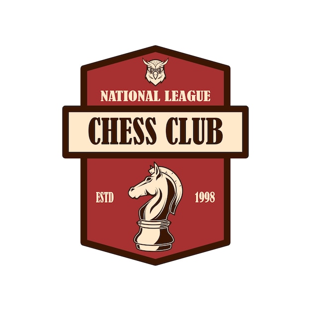 Chess club emblem template design element for emblem sign logo label poster card vector illustration