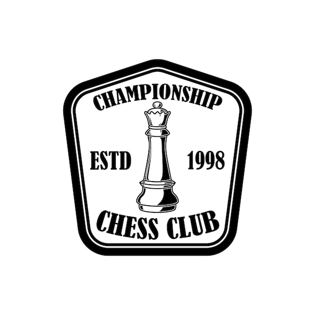 Vector chess club emblem template design element for emblem sign logo label poster card vector illustration