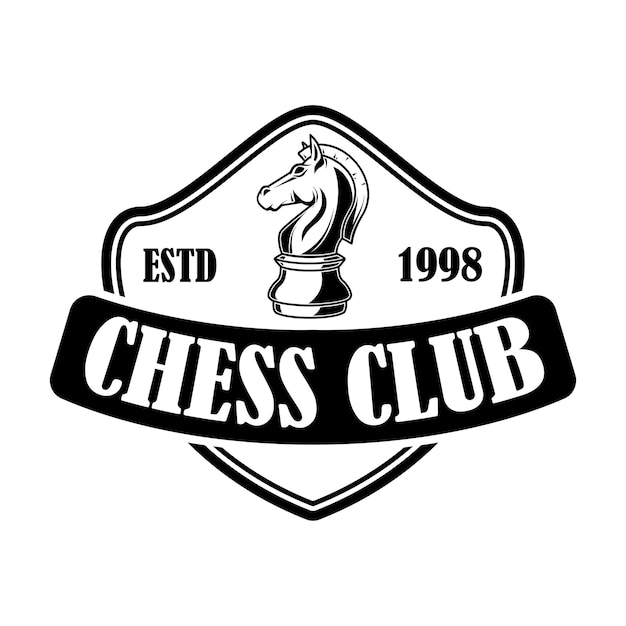 Vector chess club emblem template design element for emblem sign logo label poster card vector illustration