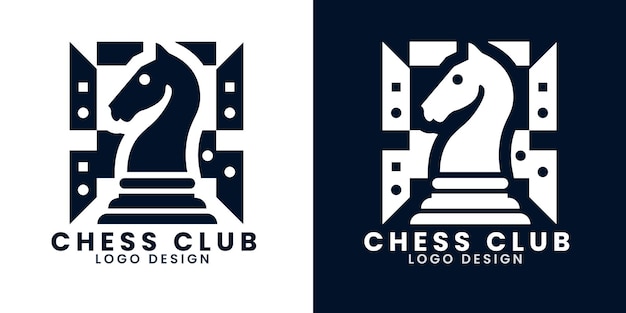 chess club logo design vector