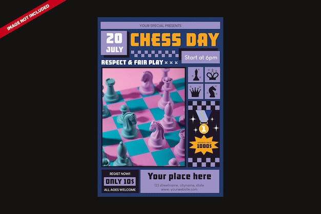 Vector chess day flyer