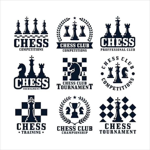 Vector chess design logo collection