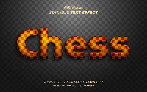 Vector chess editable text effect