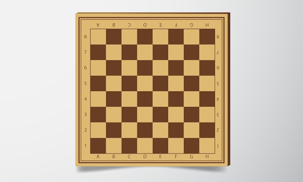 Vector chess field in wooden colors with numbers. chess vector illustration background design