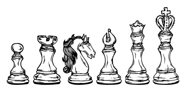 Chess Set Pieces On White Illustration Royalty Free SVG, Cliparts, Vectors,  and Stock Illustration. Image 43332133.