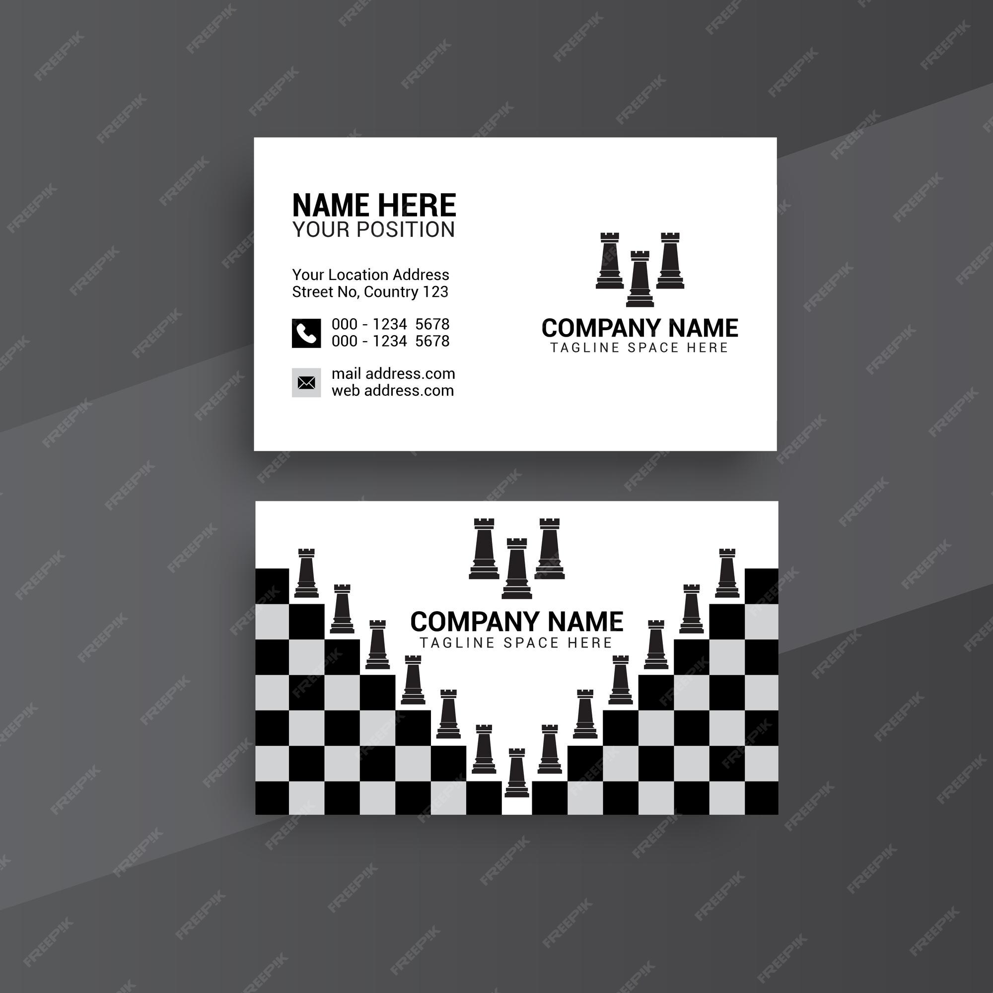 Business card editor Chess Board AT34807