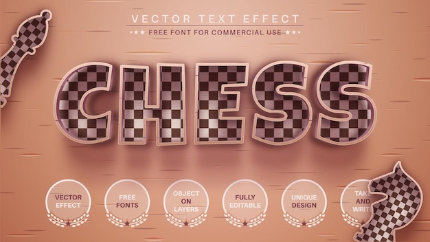 Chess Game Editable Text Effect, Font Style