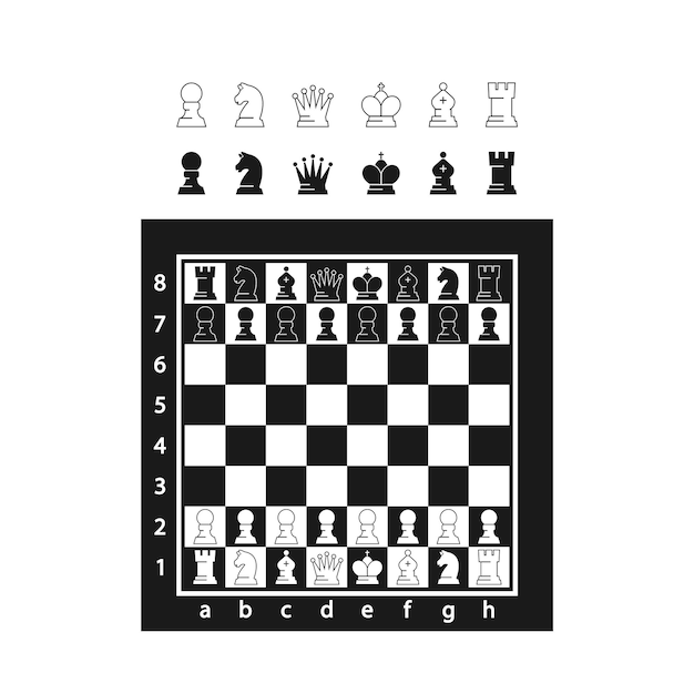 Game Of Chess White And Black Pieces Set Stock Illustration - Download  Image Now - 2015, Achievement, Bishop - Chess Piece - iStock