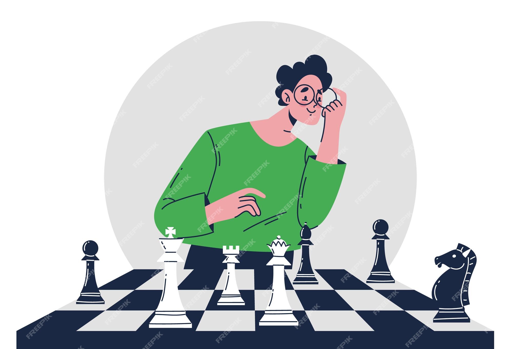 Premium Vector  Chess grandmaster player analysis abstract concept graphic  design illustration element