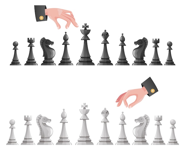 Chess game tournament tactics competition abstract design element concept illustration