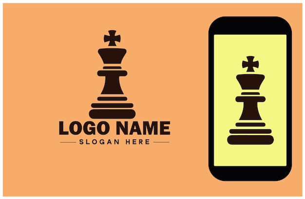 chess icon Checkmate Board game Strategic game flat logo sign symbol editable vector