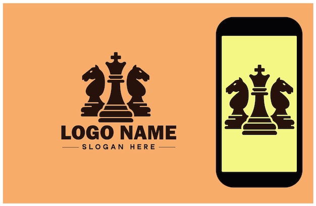 Vettore icona di scacchi checkmate gioco da tavolo gioco strategico logo piatto segno simbolo vettore modificabile