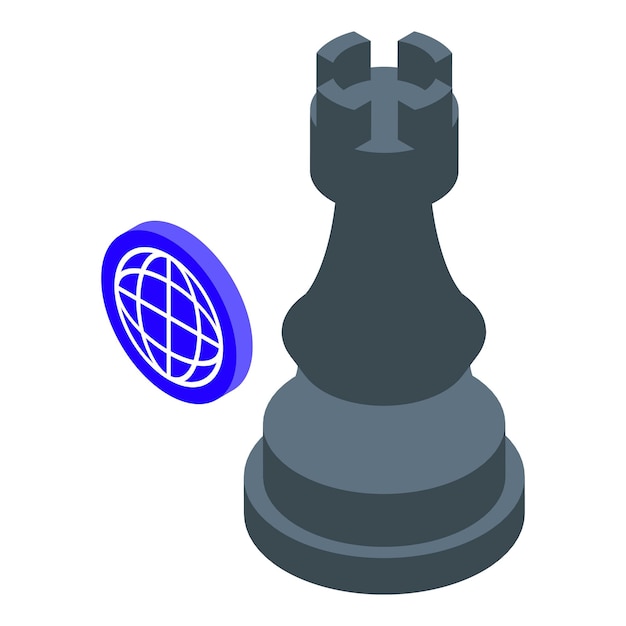 Chess icon isometric vector Online game Board story