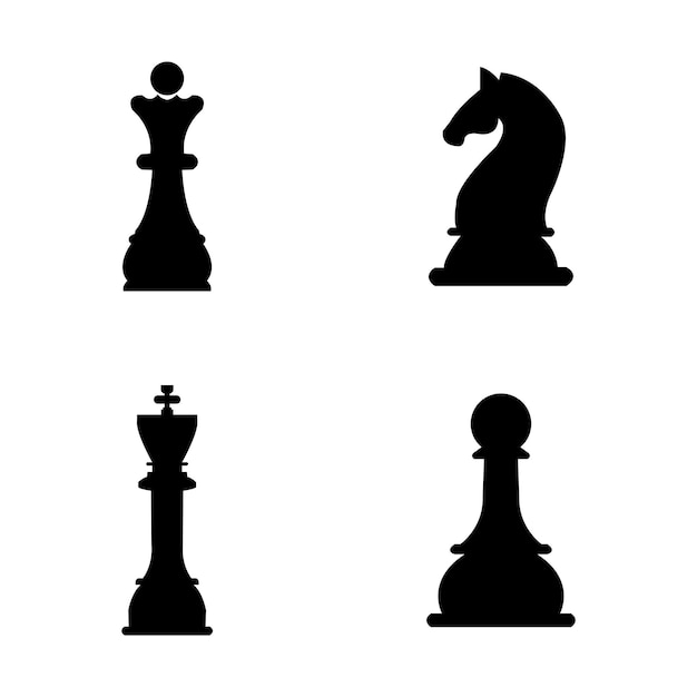 King and Queen Chess Piece Silhouette Graphic by martcorreo