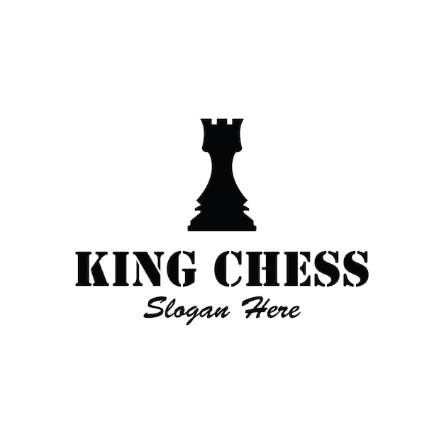 Chess king logo vector icoon illustratie sjabloon ontwerp