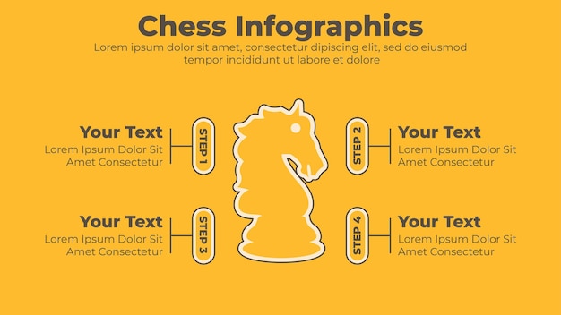 Chess knight infographic business strategy presentation template