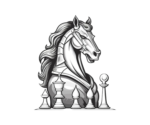 Chess knight vector illustration design