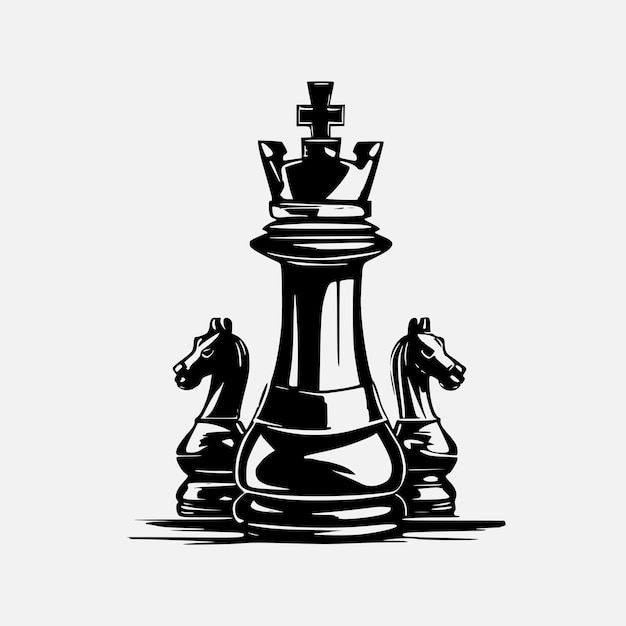 Vector chess logo design vector illustration