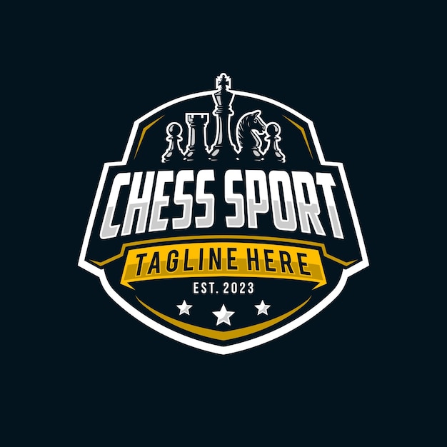 Chess logo vector illustration on a dark background