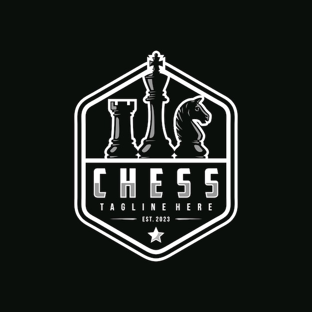 Chess logo vector illustration template logo design for chess club