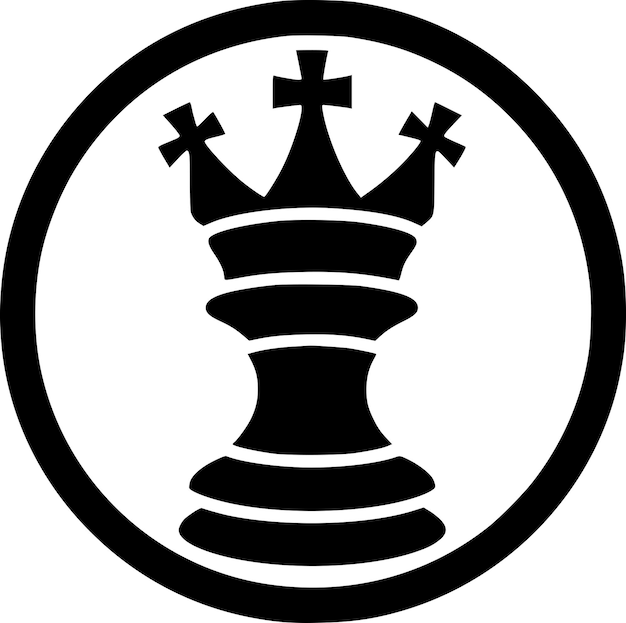 Вектор Шахматный минималист и плоский логотип векторная иллюстрация