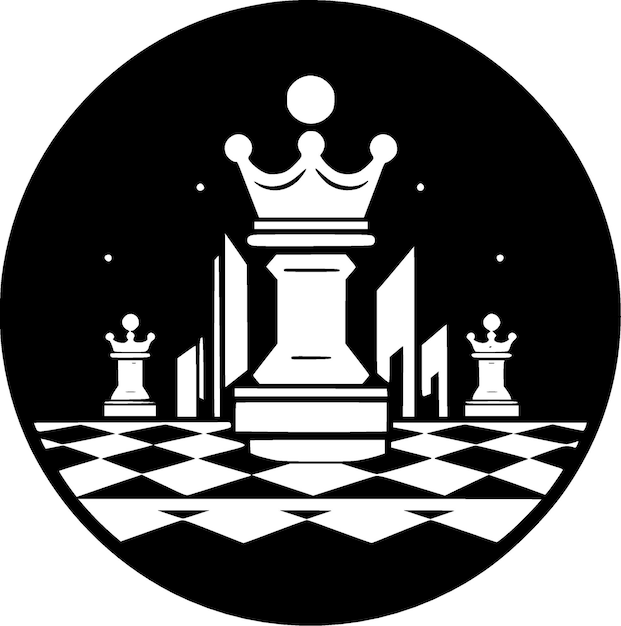 Chess Minimalist en Flat Logo Vector illustratie