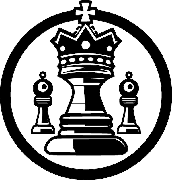 Chess Minimalist en Flat Logo Vector illustratie